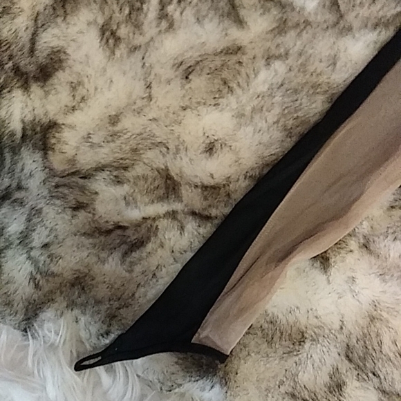 Black Mini Sheer Bodycon women's Dress. Size S. Color Black w/Tan Sheer. - Picture 4 of 4